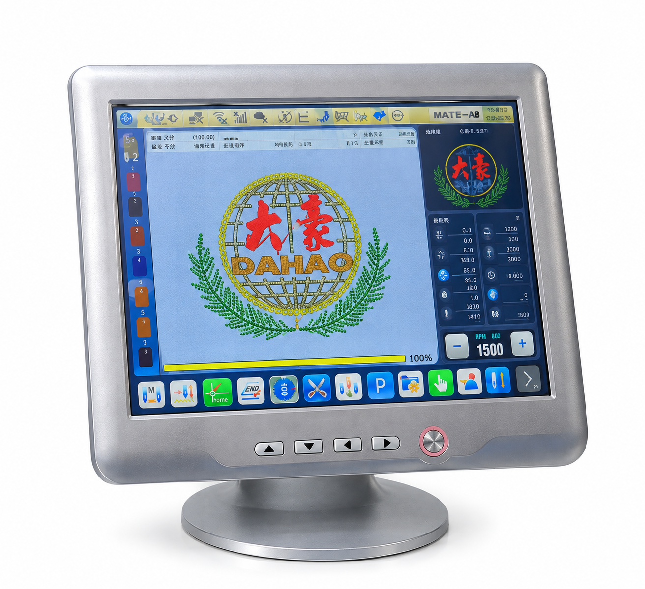 DAHAO MATE-A8 industrial embroidery machine controller with touchscreen display